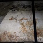 Sala della Creazione. Sottotetto. Lacerti di decorazione parietale a carattere floreale.