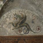 Sala da pranzo. Decorazione della parete ovest, particoloare