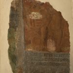 Sala della torre SW. Parete N, lacerto di affresco stemma di Andrea Guicciardi