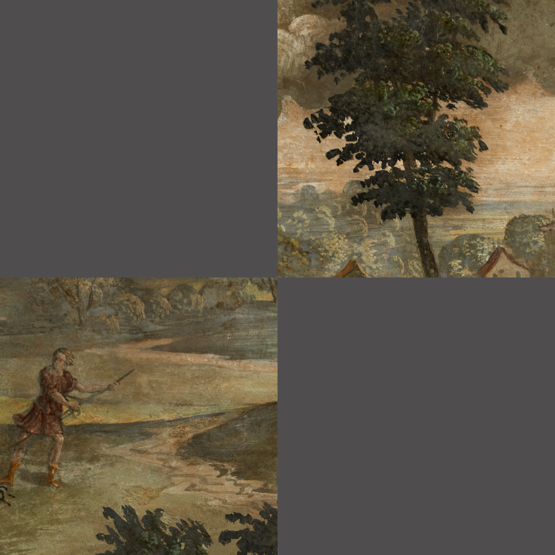Dettaglio dell'affresco nella Sala Romana